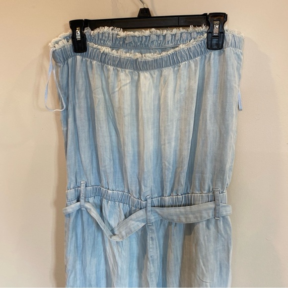 Anthropologie Cloth & Stone Fringe Hem Strapless Wide Leg Jumpsuit medium - Picture 5 of 7